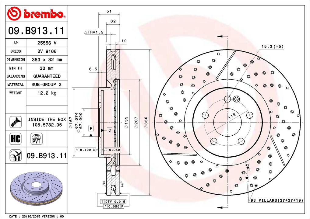 Brembo OE Brake Rotor Single Front 09.B913.11