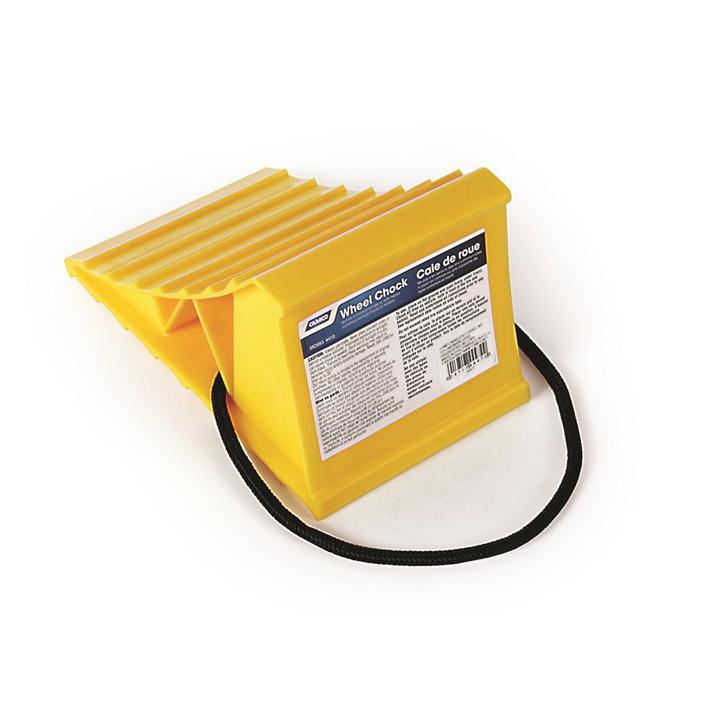 Camco Wheel Chock W/Rope Large For Up to 26in. Dia Tires 44472