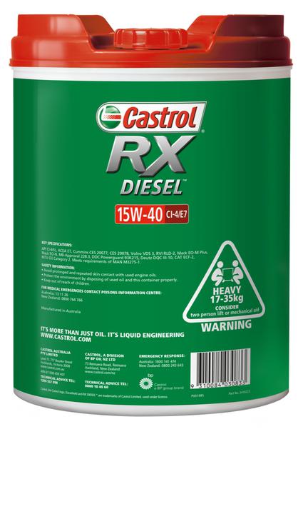 Castrol RX Diesel 15W-40 CI-4/E7 20L 3418225