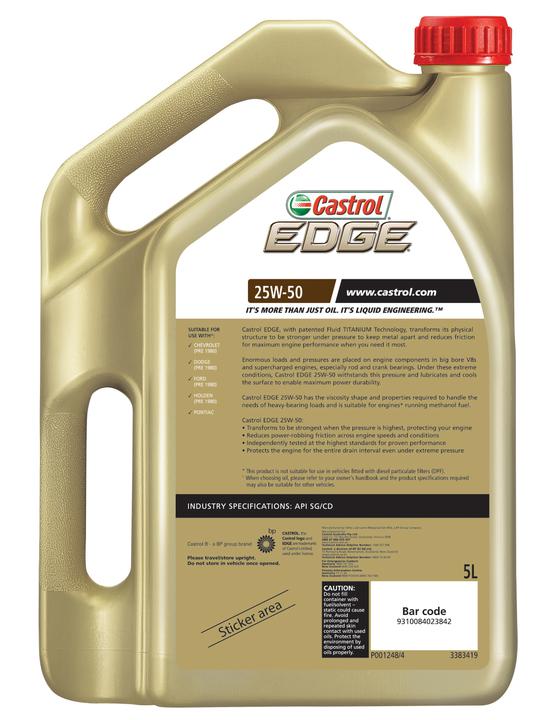 Castrol EDGE 25W-50 Semi Synthetic Engine Oil 5L 3383419