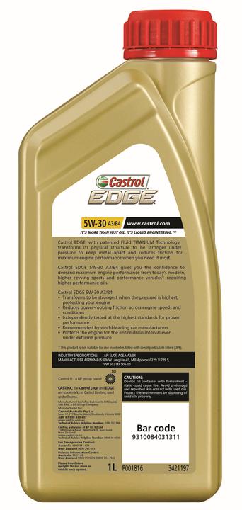 Castrol EDGE 5W-30 A3 B4 Engine Oil 1L 3421197