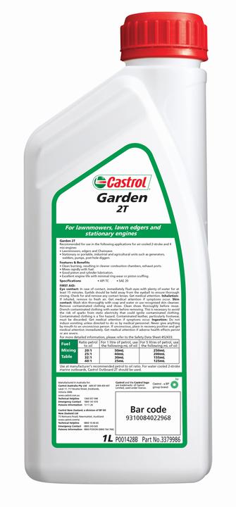 Castrol Lawnmower Oil 2T 2 Stroke 1L 3379986