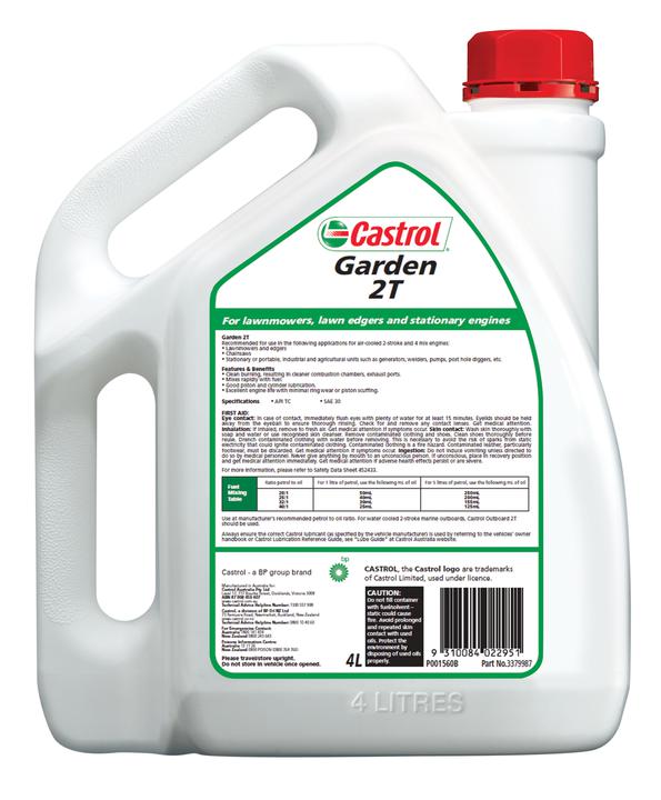 Castrol Lawnmower Oil 2T 2 Stroke 4L 3379987