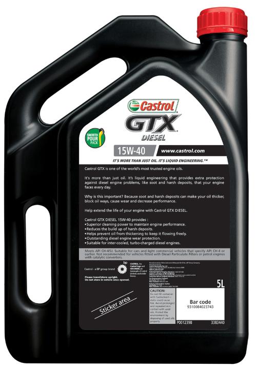 Castrol GTX Diesel Premium Mineral Engine Oil 15W-40 5L 3383440