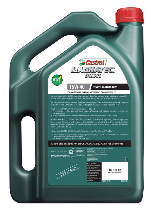 Castrol MAGNATEC 15W-40 Diesel Engine Oil 5L 3383364
