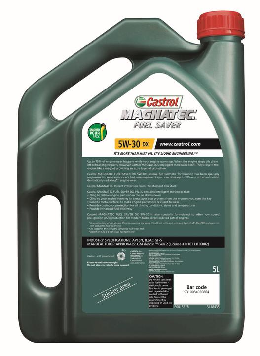 Castrol MAGNATEC Fuel Saver DX 5W-30 Engine Oil 5L 3418435
