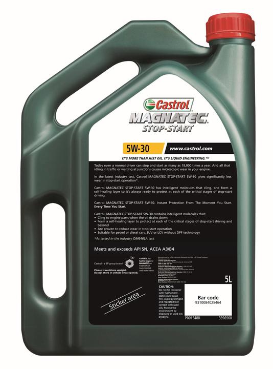 Castrol MAGNATEC 5W-30 Stop Start Full Synthetic Engine Oil 5L 3396960
