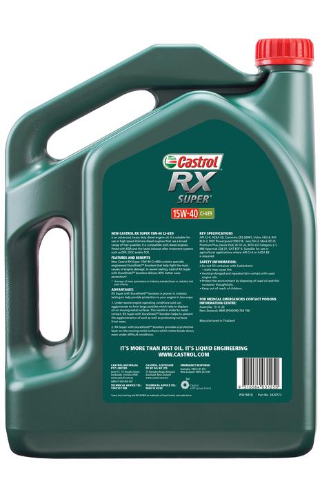 Castrol RX Engine Oil 15W-40 Super CJ-4/E9 7L 3420723
