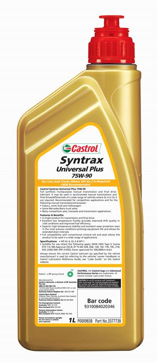 Castrol Syntrax Manual Transmission Fluid 75W-90 Universal Plus 1L 3377738