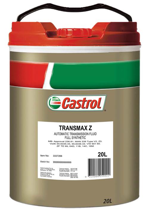 Castrol Transmax Automatic Transmission Fluid Z 20L 3337266