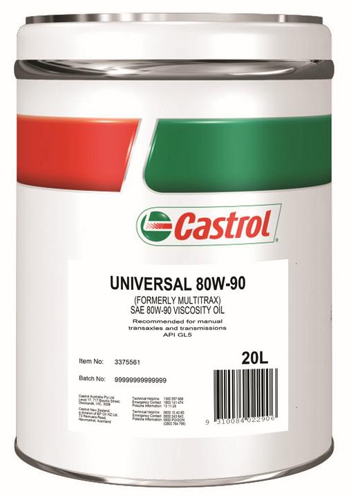 Castrol Universal Manual Transmission Fluid 80W-90 20L 3375561