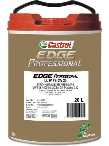 Castrol EDGE Professional LL IV FE 0W-20 Engine Oil 20L 3414301