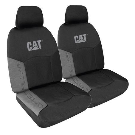 Caterpillar Front Car Seat Covers Canvas Grey Size 30 (Pair) PCCATGRY30