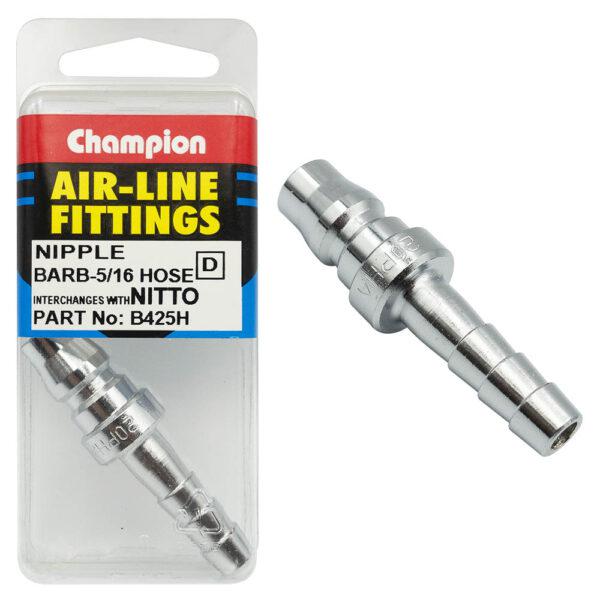 Champion Steel Nipple Hose Barb 5/16"" B425H