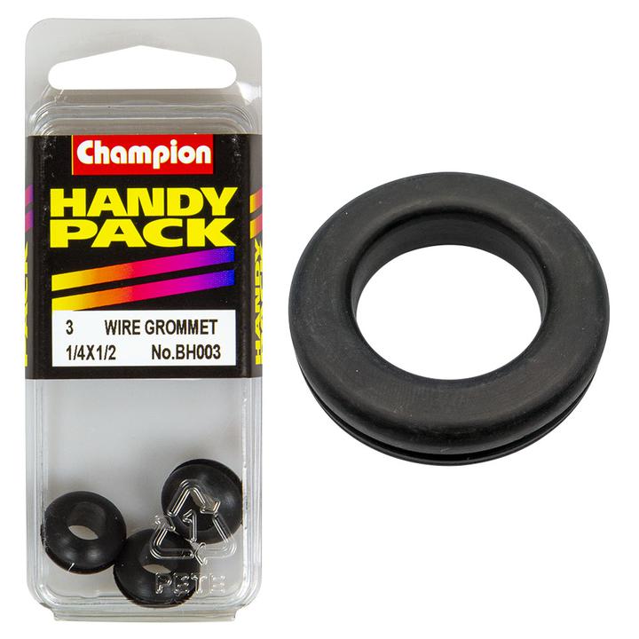 Champion Wire Nitrile Rubber Grommet M6 x 12 x 14mm 3Pk BH003