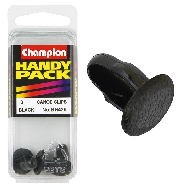 Champion Canoe Clip Black 16mm Lens 8.2-8.4mm Hole 14mm Head 3Pk BH425