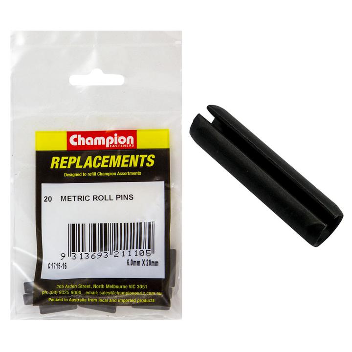 Champion Roll Pin 6.0mm x 20mm 20Pk C1715-16