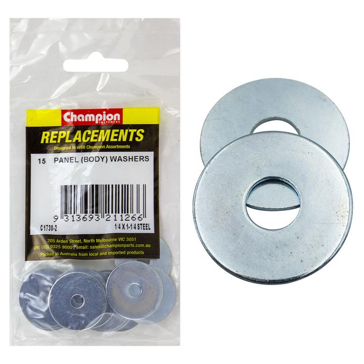 Champion Flat Body Washer 1/4"" x 1-1/4"" 15Pk C1730-2