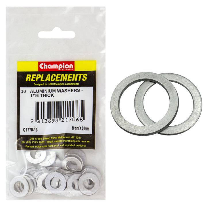 Champion Flat Aluminium Washer M10 x 20 x 1.5mm 30Pk C1770-13