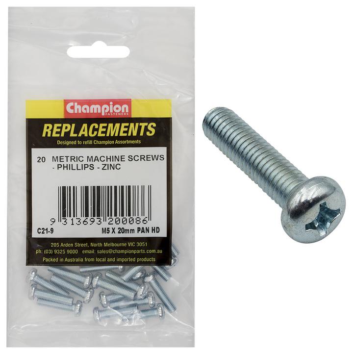 Champion Screw Self Tapp Panhead Phillips M5 x 20mm 20Pk C21-9