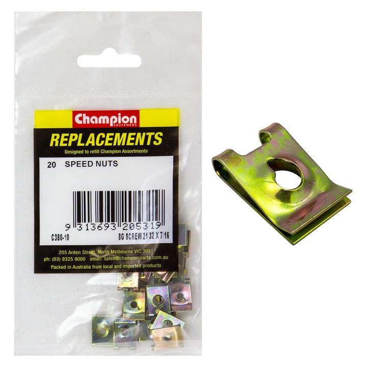 Champion Speed Nut U-Type 4.2mm 20Pk C380-10