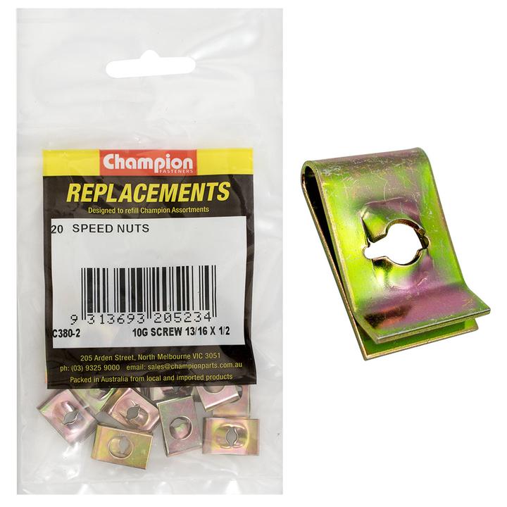 Champion Speed Nut U-Type 4.8mm 20Pk C380-2