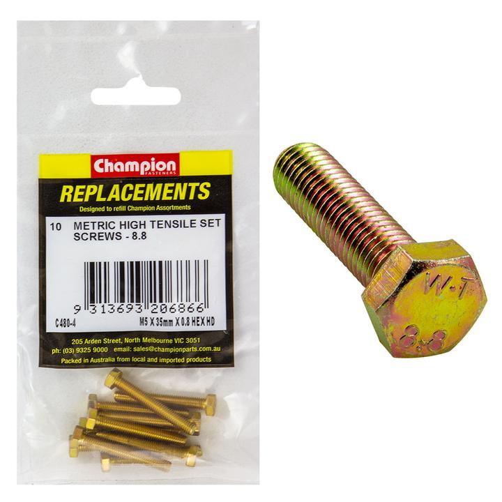 Champion Hex Screw Set HT M5 x 35mm 10Pk C480-4