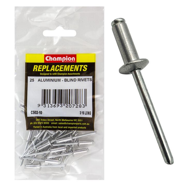 Champion Blind Rivet Aluminium 4.8 x 15mm 25Pk C502-10