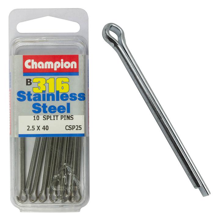 Champion Split Pin Stainless 2.5 x 40mm 10Pk CSP25