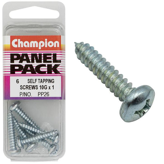 Champion Screw Self Tapp Panhead Phillips 4.8mm x 25mm 6Pk PP26
