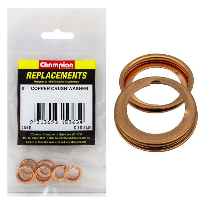 Champion Fasteners Crush Sealing Copper M12 x 18mm Washer C140-10