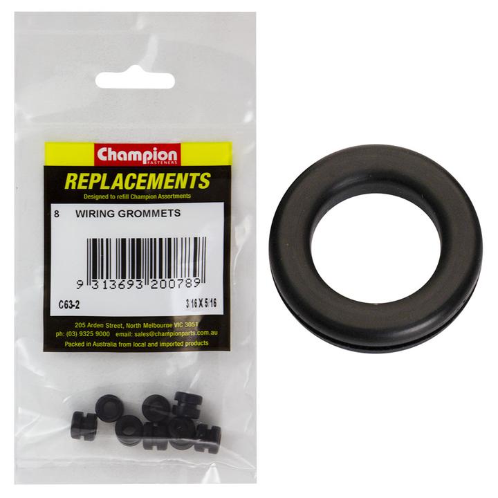 Champion Fasteners Nitrile Rubber M5 x 8 x 11mm Grommets C63-2