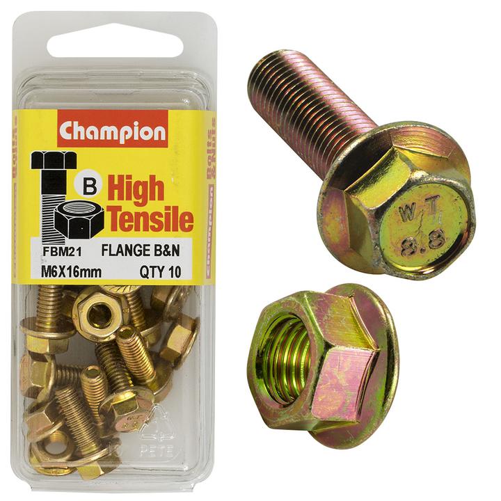 Champion Fasteners M6 x 16mm 8.8 Screw And Nuts FBM21