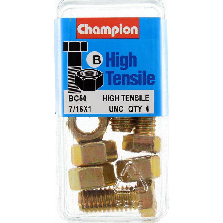 Champion Bolt & Nut Pack UNC 1 x 7/16 BC50