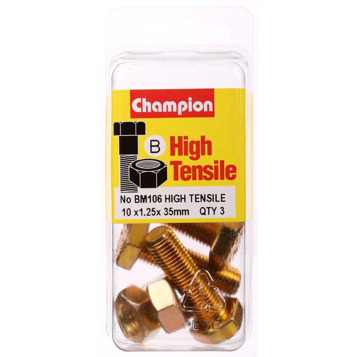 Champion Bolt & Nut Pack Metric M10x1.25 x 35mm BM106