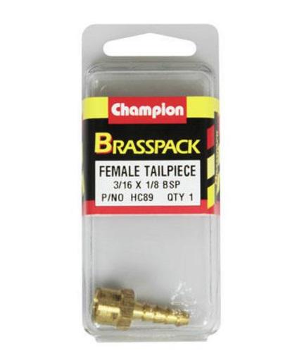 Champion Brass Female Barb 3/16 Hose x 1/8 BSP HC89