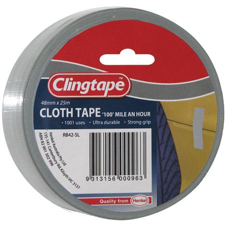 Clingtape Cloth Tape 48mm x 25m Silver RB42SL