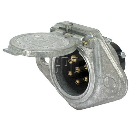 Cole Hersee Trailer Socket 7-Pin Round Small Metal (Box of 1) 12063-01BX