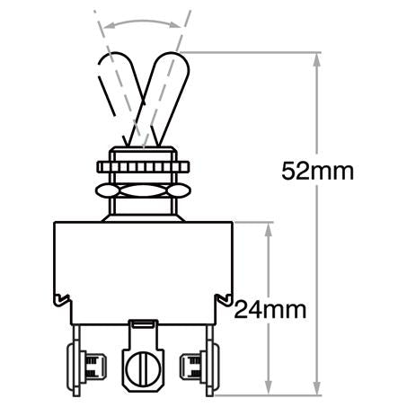 Cole Hersee Toggle Switch SPDT On/On Screw Terminals (Pack of 1) 5584BL