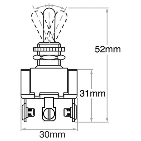 Cole Hersee Toggle Switch On/Off/On SPDT Rated 25A 12V (Pack of 1) 5586BL