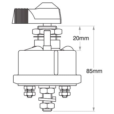Cole Hersee Battery/Field Master Switch Silver DPST On/Off (Box of 1) 75910BX