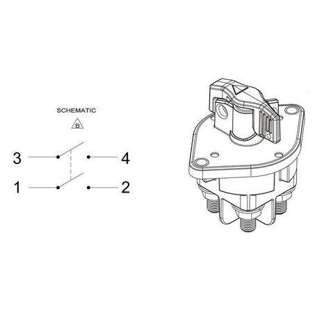 Cole Hersee TR Dual Pole HD Battery Master Switch 400A 48V DC Red Handle (Box of 1) 880175-0001BX