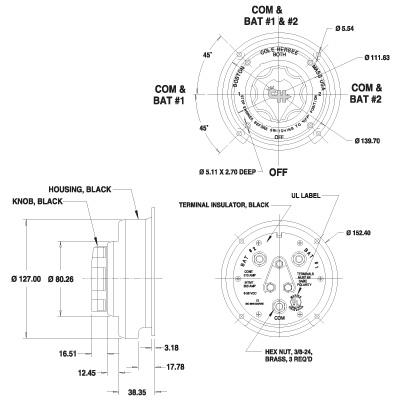Cole Hersee Dual Battery Switch Selector Master Disconnect (Pack of 1) M750BL