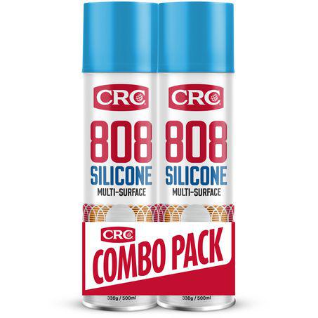CRC 808 Silicone Multi-Surface Aerosol Spray 2x500ml 2 Pack 1752781