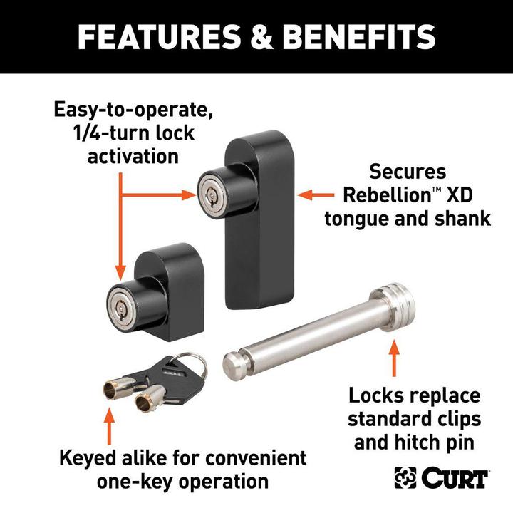 CURT Rebellion XD Tongue & Hitch Lock Set 45932