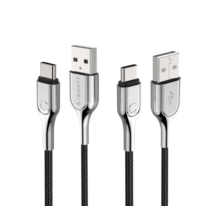Cygnett Armored 2.0 USB-C To USB-A  (3A/60W ) Cable 1M Black