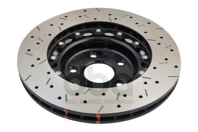 DBA HD 5000 Drilled Slotted 2Pc Brake Rotor Single 295mm Front DBA5000BLKXS