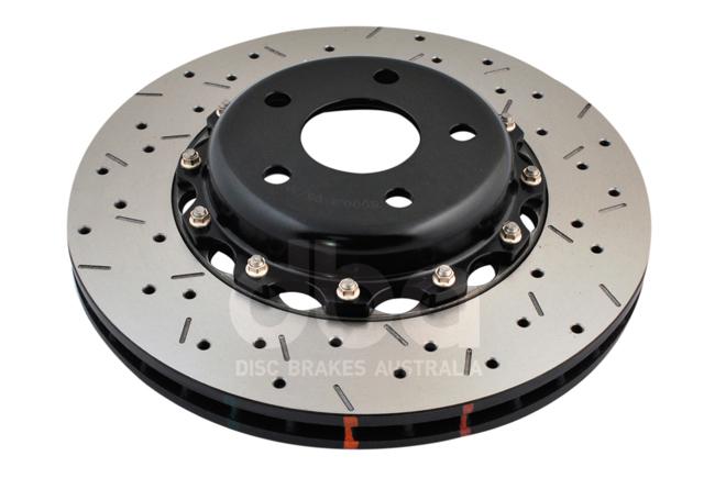 DBA HD 5000 Drilled Slotted 2Pc Brake Rotor Single 295mm Front DBA5000BLKXS