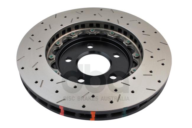 DBA HD 5000 Drilled Slotted 2Pc Brake Rotor Single 321mm Front DBA52113BLKXS
