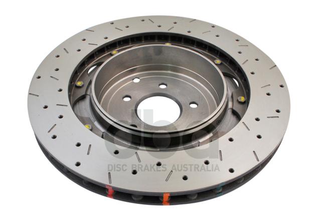 DBA HD 5000 Drilled Slotted 2Pc Brake Rotor Single 380mm Rear DBA52321BLKXS
